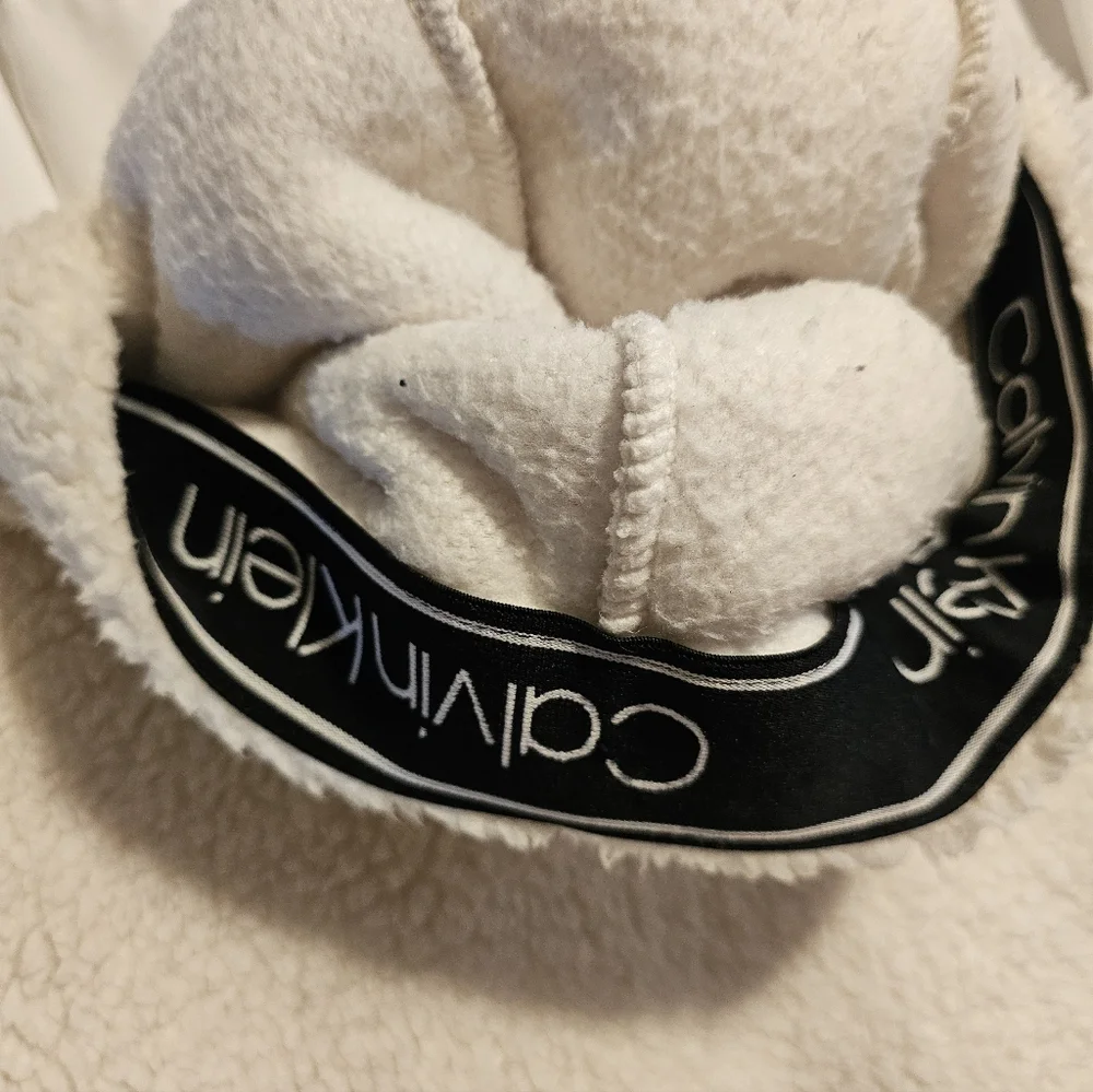 Calvin Klein Off-White Fleece Hoodie Sz. L